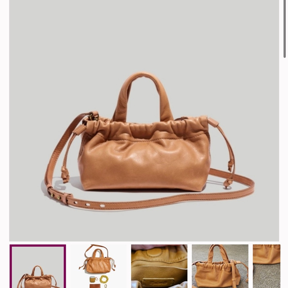 Madewell Mini Piazza Cross Body Tan Leather Women's Bag